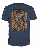 Black panther wakanda forever - groupe - t-shirt pop (m)