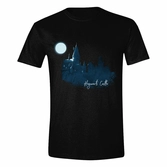 Harry potter t-shirt moon hogwarts castle painted (l)