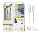 Câble usb type c b2521 - 2a 2m - blanc