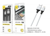 Câble data et charge pour iphone - 2,4a - 1m - b6240 - blanc