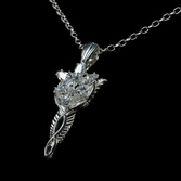 Le seigneur des anneaux réplique 1/1 pendentif & collier arwen etoile du soir (argent sterling)