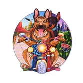 Puzzle en bois – chiens motards avec des cristaux– 256 pcs