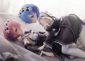 Re:zero starting life in another world statuette pvc 1/7 ram & rem 9 cm