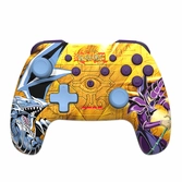 Yu-gi-oh!  - manette sans fil jaune pour switch avec câble 1m - magicien vs dragon (visuel en cours de validation)