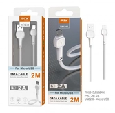 Câble de charge micro usb universel 2m-2a-tb1245-blanc