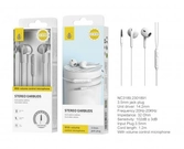 Ecouteurs + micro,  contrôle du volume - 1,2m - prise jack -blanc nc3189