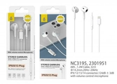 Ecouteur + micro lightning - pour iphone 8 /x/xs/13- 1.2m -nc3195- blanc