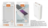 Power bank 20000mah -charge rapide 22.5w-entrée microusb + type c-sortie type c+2usb-blanc-td2126
