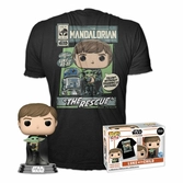 Star wars the mandalorian pop! & tee set figurine et t-shirt luke & child (l)