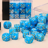 Hdsp26 dé 6 faces- lot de 36 dés- 12mm- bleu