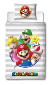 Super mario - parure de lit 140x200cm+ coussin 60x70cm - '100% cotton'