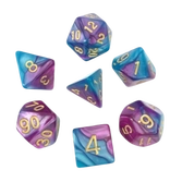 Hdb-12 lot de 7 dés – fusion bleu et violet clair