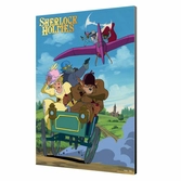 Sherlock holmes tableau en bois sherlock vs moriarty 35 x 50 cm