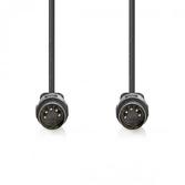 Câble audio din- midi- mâle/mâle- 5 broches- 2m- noir