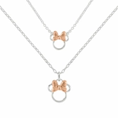 Minnie - set maman & fille - 2 colliers en laiton plaqué argent