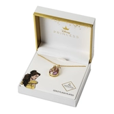 La bete et la bete - rose - collier en laiton plaqué or + pierre rose