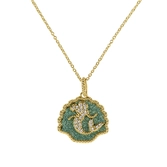 La petite sirene - coquillage - collier en laiton plaqué or