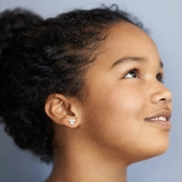 Minnie - clous d'oreilles anniversaire en laiton plaqué - avril