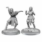 Pathfinder battles deep cuts pack 2 miniatures à peindre half-elf monk female (carton de 2)