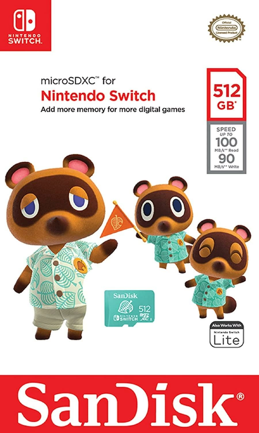 Sandisk carte mémoire microsdxc uhsi 512 go edition animal crossing