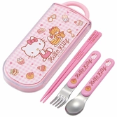 Hello kitty set baguettes et cuilerre et fourchette sweety pink