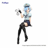 Re:zero starting life in another world statuette pvc noodle stopper rem police officer cap with dog ears 14 cm