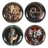 Anne stokes pack 4 plaques warrior maidens