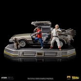 Retour Vers Le Futur Statuette 1/10 Art Scale Delorean Full Set 23 cm