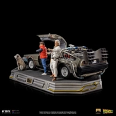 Retour Vers Le Futur Statuette 1/10 Art Scale Delorean Full Set 23 cm