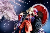 Fate/stay night: heaven's feel statuette pvc 1/7 saber alter: kimono ver.(re-run) 28 cm