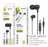 Ecouteur avec microphone s.basic brione - c6187 -1,2m - noir