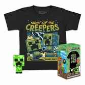Minecraft pocket pop! & kids tee set figurine et t-shirt blue creeper (l)