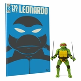 Tortues ninja figurine et comic book bst axn x idw leonardo exclusive 13 cm