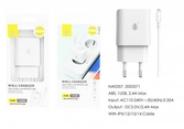 Chargeur avec câble ip 5 à 14-1usb-2,4a-blanc-na0357