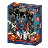Dc comics - puzzle lenticulaire superman soulevant une montagne 300 pcs 46x31 cm