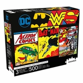 Dc comics pack 3 puzzle movie batman, superman, wonder woman (500 pièces)