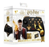 Harry potter - manette sans fil pour nintendo switch - modèle vif d'or - noire - câble 1m