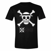 One piece t-shirt skull black & white (l)