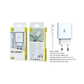 Embout secteur avec câble type c vers lightning (x à 14)- 1 port usb (18w)- 1 port type c (20w)- na401- blanc