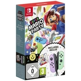 Nintendo switch joy-con pair pastel purple & green + super mario party (code-in-a-box)