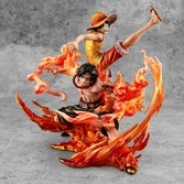 One piece statuette pvc p.o.p. neo-maximum luffy & ace bond between brothers 20th limited ver. 25 cm