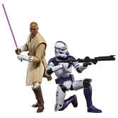 Star wars -mace windu & soldat clone 187 légion -fig black series 15cm