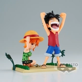 One piece - luffy & nami - figurine wcf-log stories 7cm