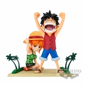One piece - luffy & nami - figurine wcf-log stories 7cm