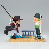 One piece - zoro vs mihawk - figurine wcf log stories 7cm
