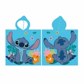 Lilo & stitch - stitch assis - poncho enfant 100% polyester 55x110cm