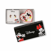Mickey & minnie - gift box - boucles d'oreilles + plateau à bijoux
