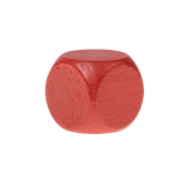 Dé neutre en bois- 16mm- rouge