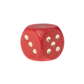 Dé 6 faces en bois- 16mm- rouge