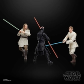 Star wars episode i black series pack 3 figurines qui-gon jinn, darth maul, obi-wan kenobi 15 cm